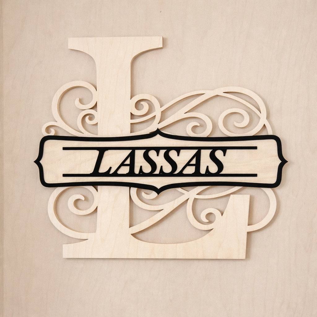 Personalized Monogram Wall Sign | Family Name or House Number Sign