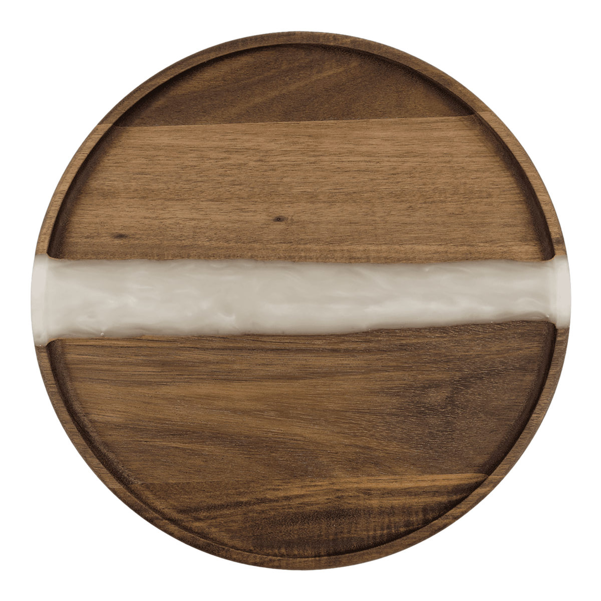 Personalized Acacia Wood & White Pearl Resin Serving Tray