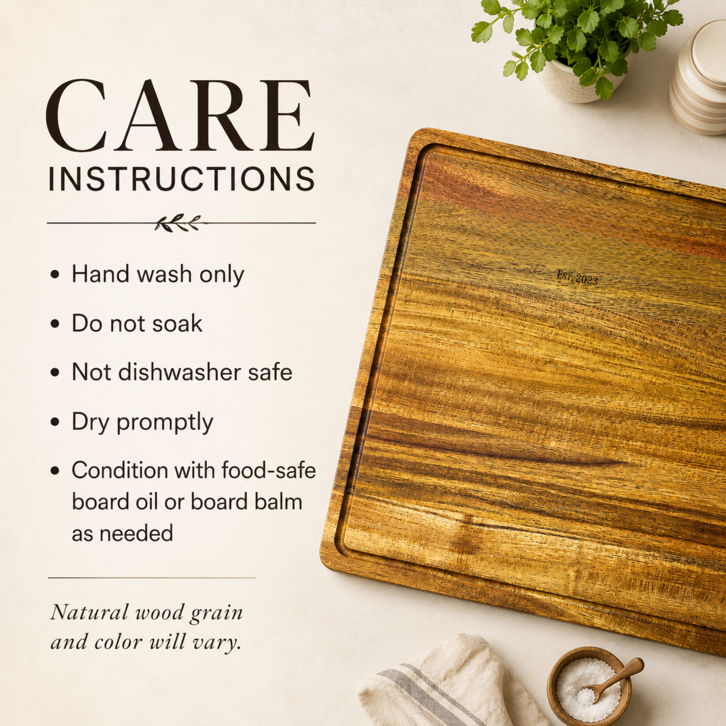 Extra Large Personalized Acacia Cutting Board