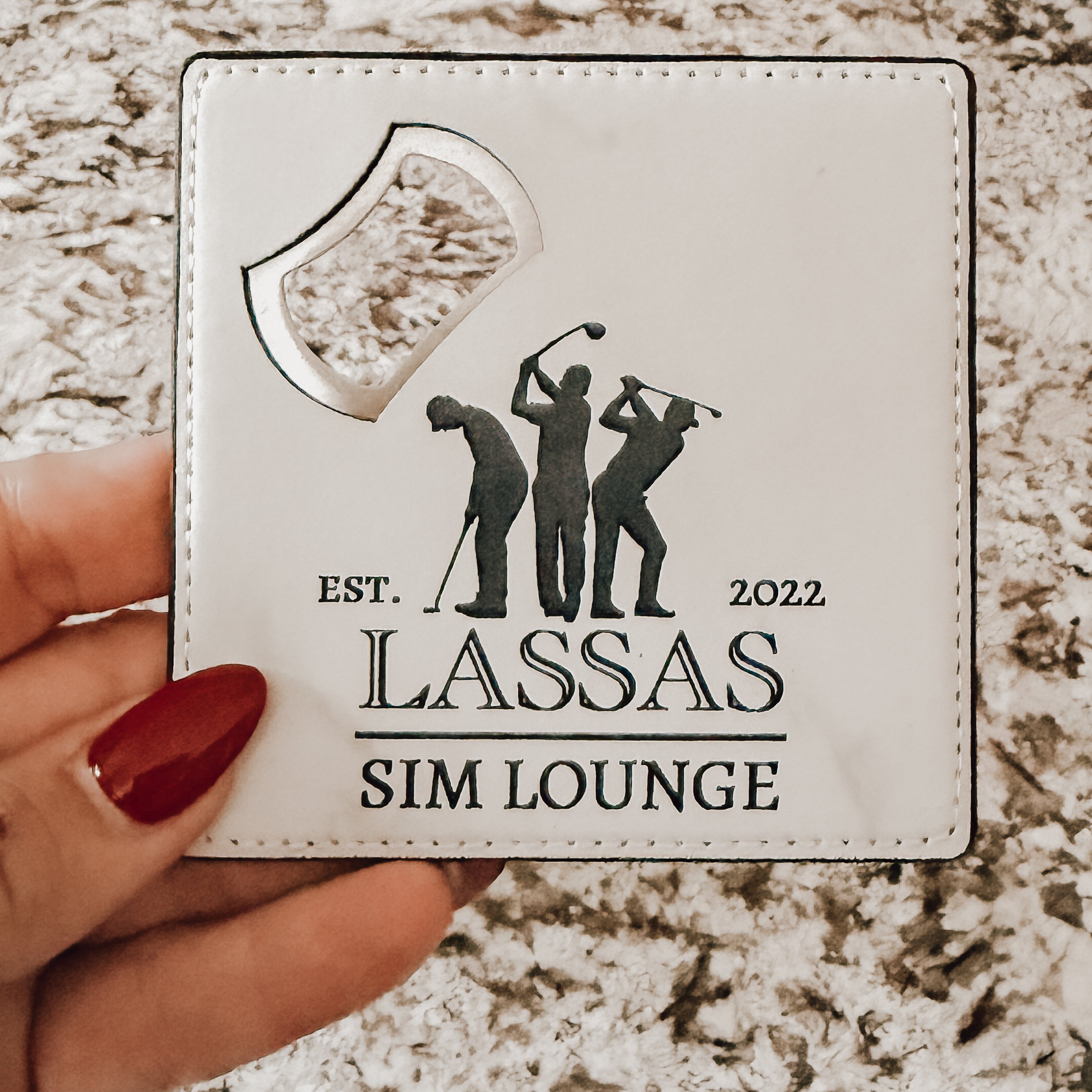 Personalized Leather Bottle Opener Coaster – 2-in-1 Custom Golf Gift for Men