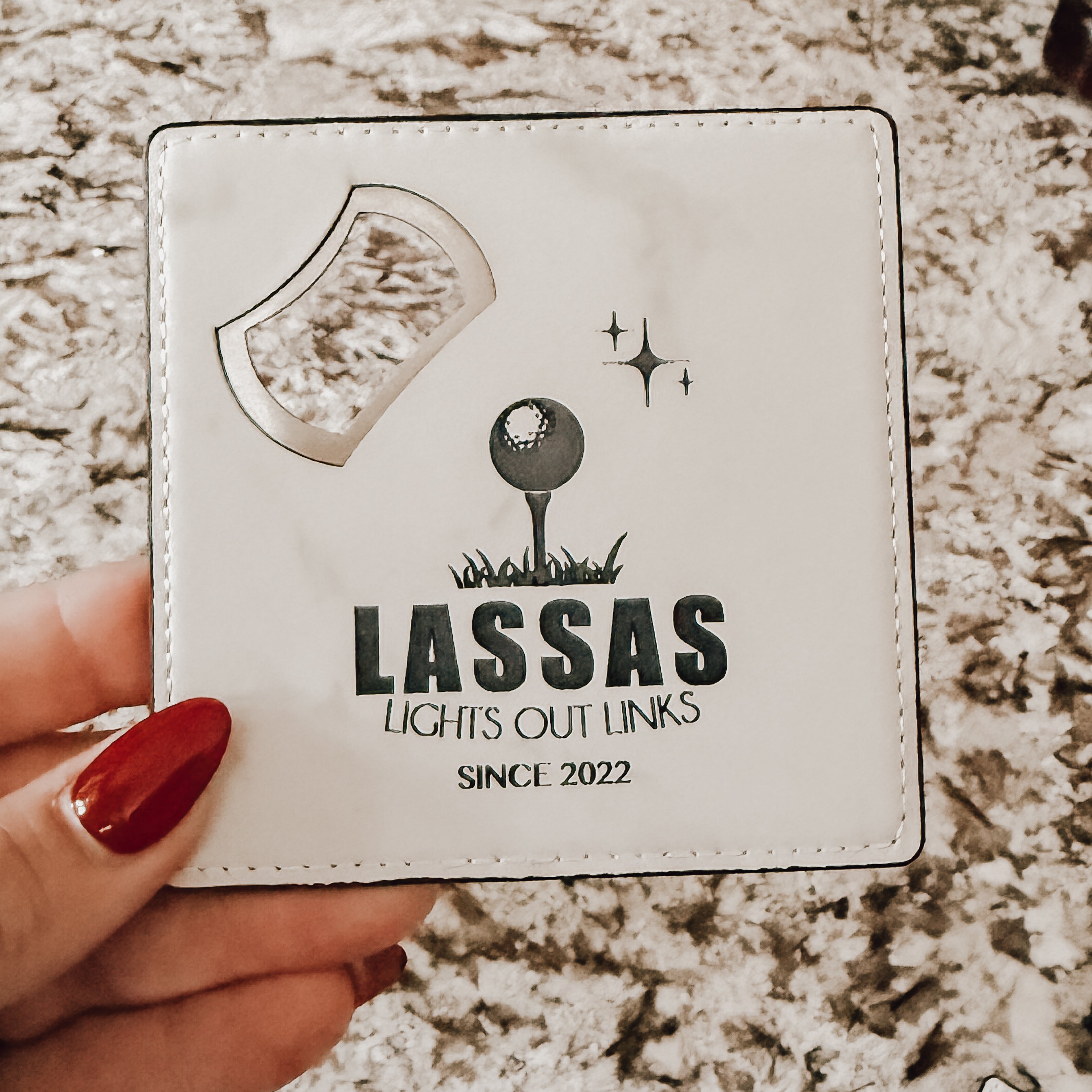 Personalized Leather Bottle Opener Coaster – 2-in-1 Custom Golf Gift for Men