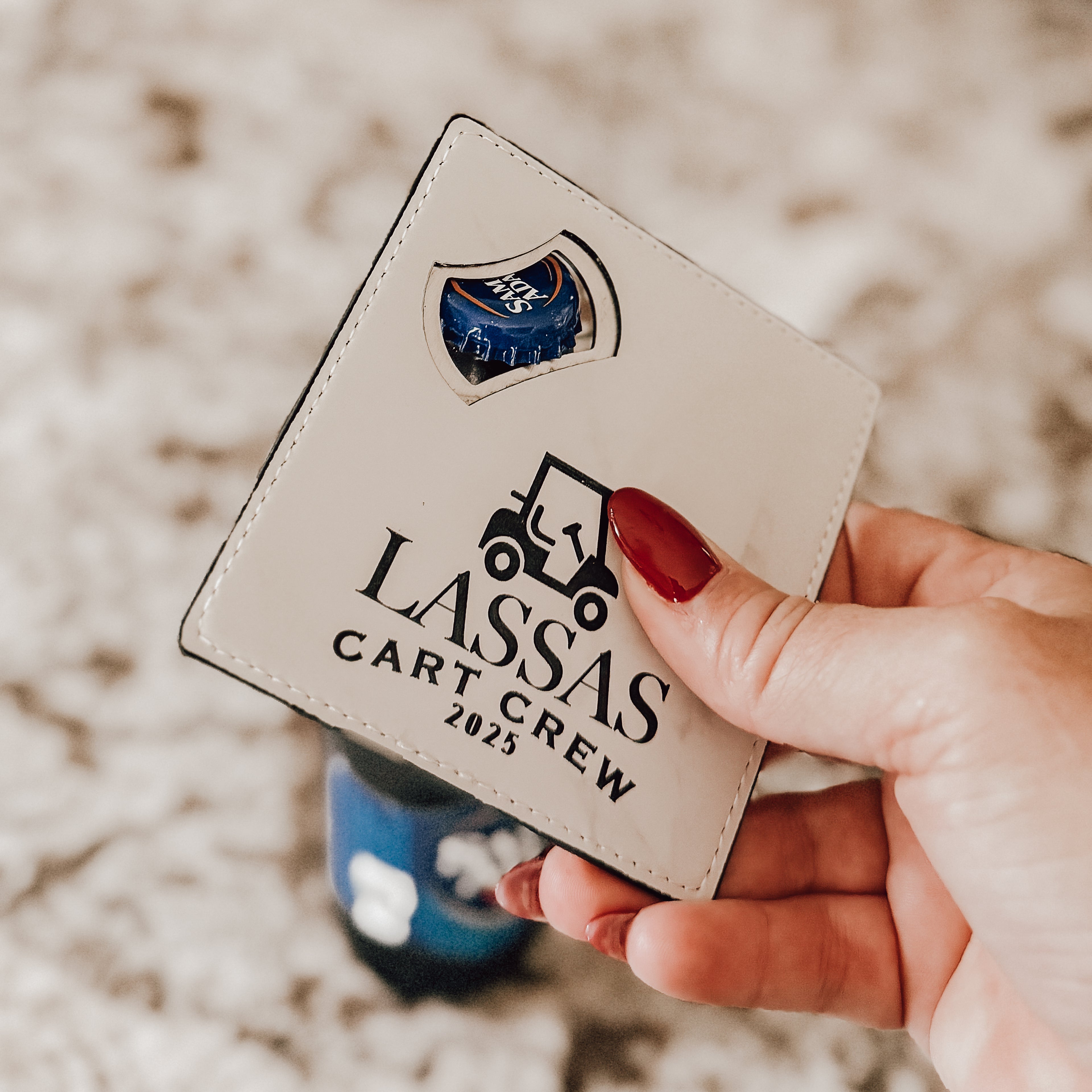 Personalized Leather Bottle Opener Coaster – 2-in-1 Custom Golf Gift for Men