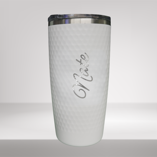 Personalized Golf Tumbler with Name – Engraved Stainless Steel Travel Mug | Golf Ball Texture Cup