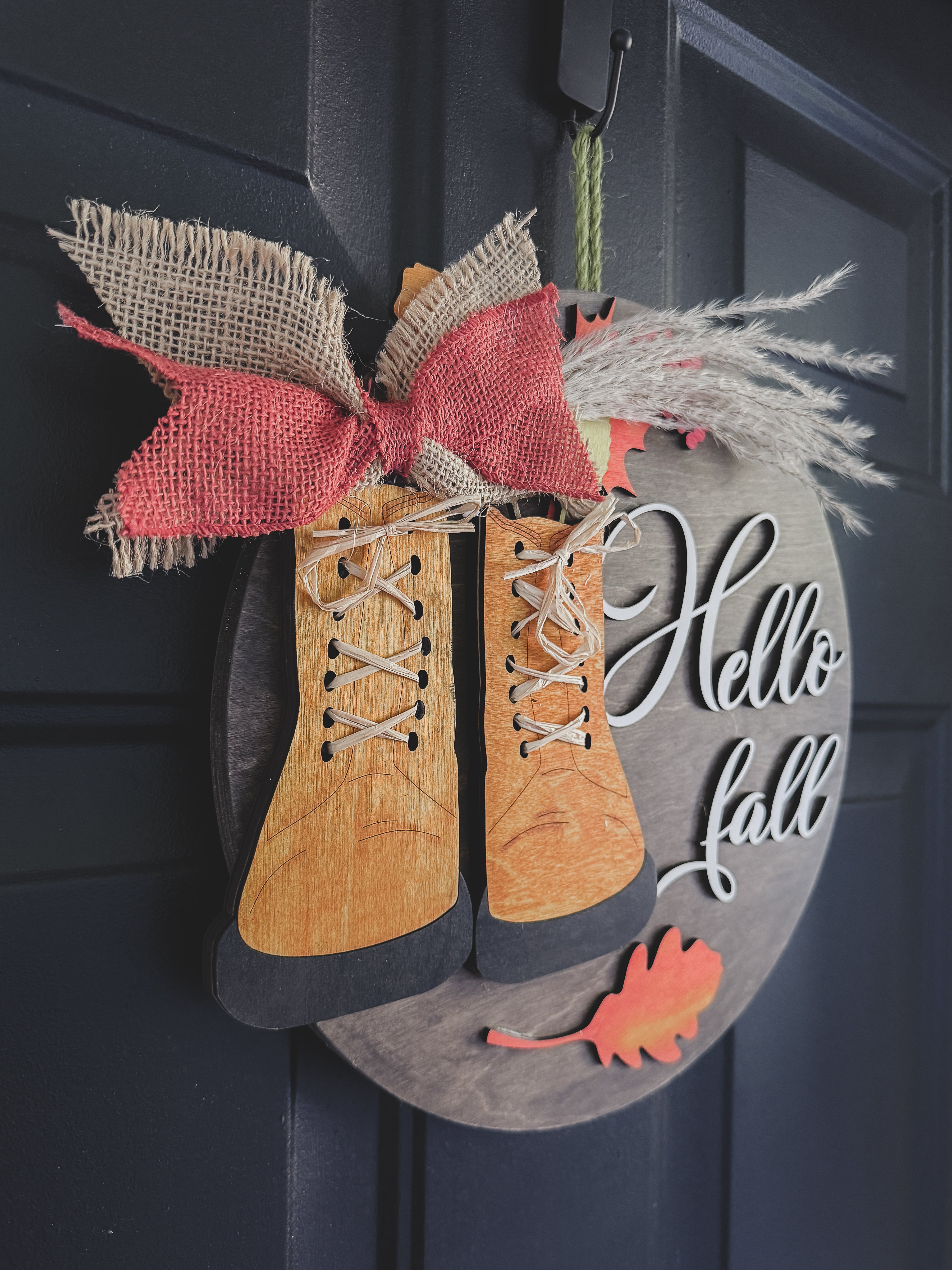 Rustic Wooden Door Hanger 12"