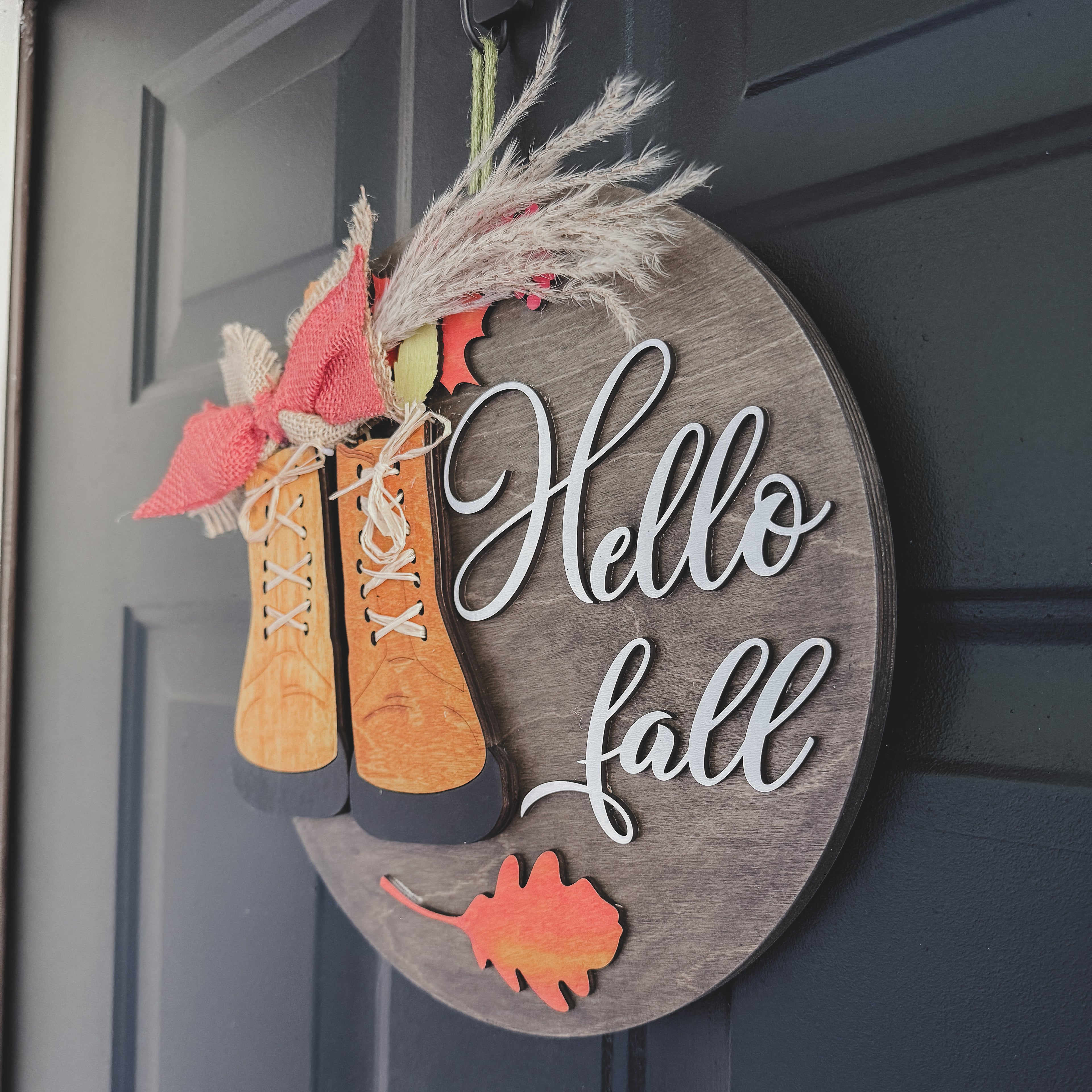 Rustic Wooden Door Hanger 12"