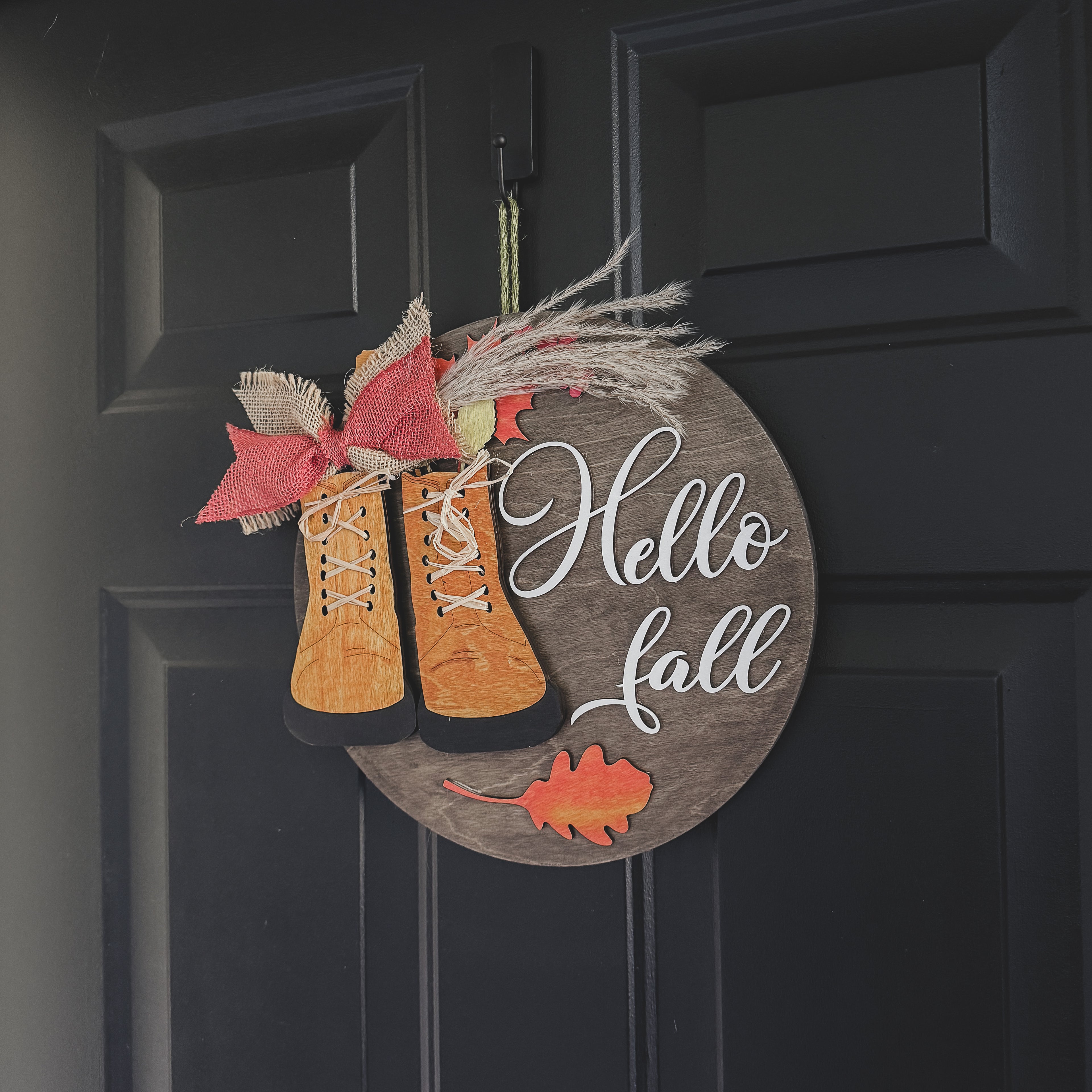 Rustic Wooden Door Hanger 12"