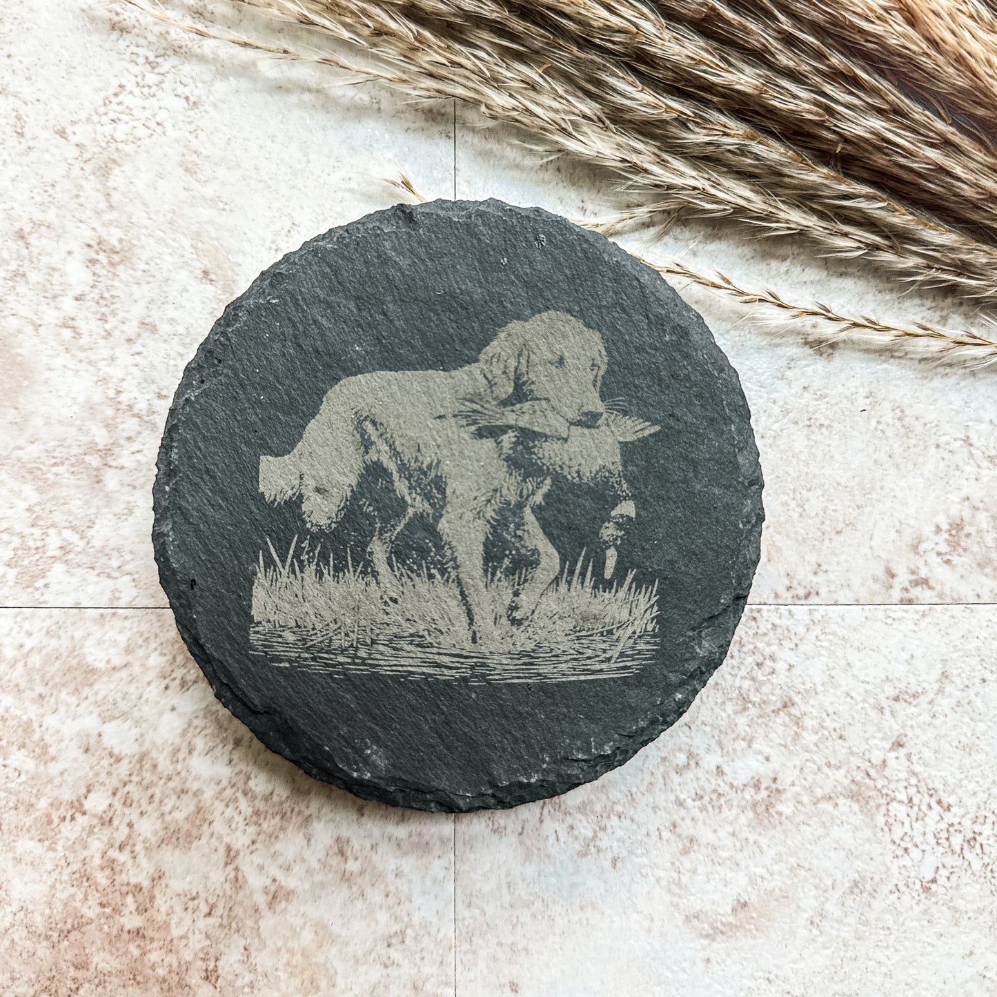 Hunting Dog Slate Coasters – Set of 4 Laser Engraved Designs
