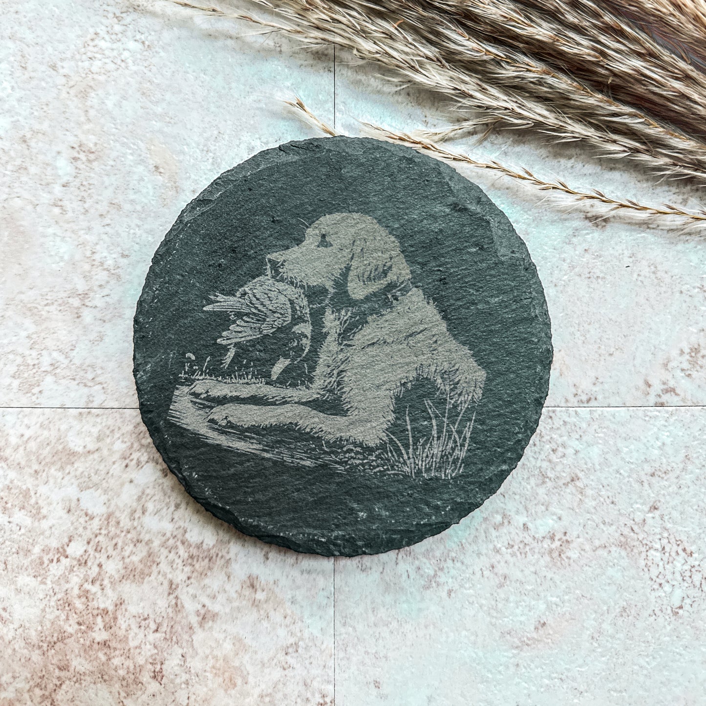 Hunting Dog Slate Coasters – Set of 4 Laser Engraved Designs