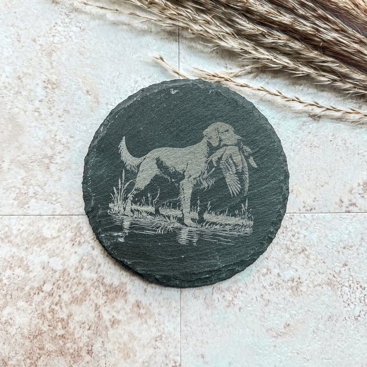 Hunting Dog Slate Coasters – Set of 4 Laser Engraved Designs