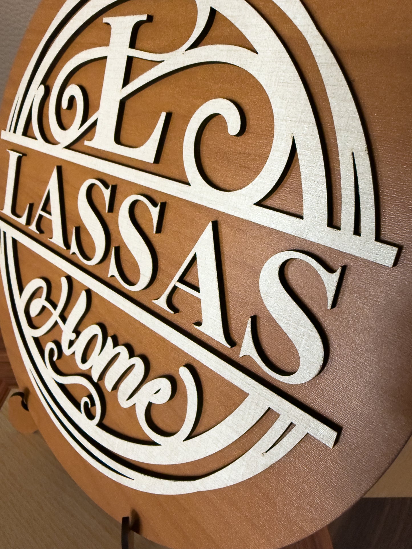 Personalized Wedding Gift Sign | Custom Family Name Welcome Sign | Housewarming Gift | 11.5" Round Home Decor with Stand