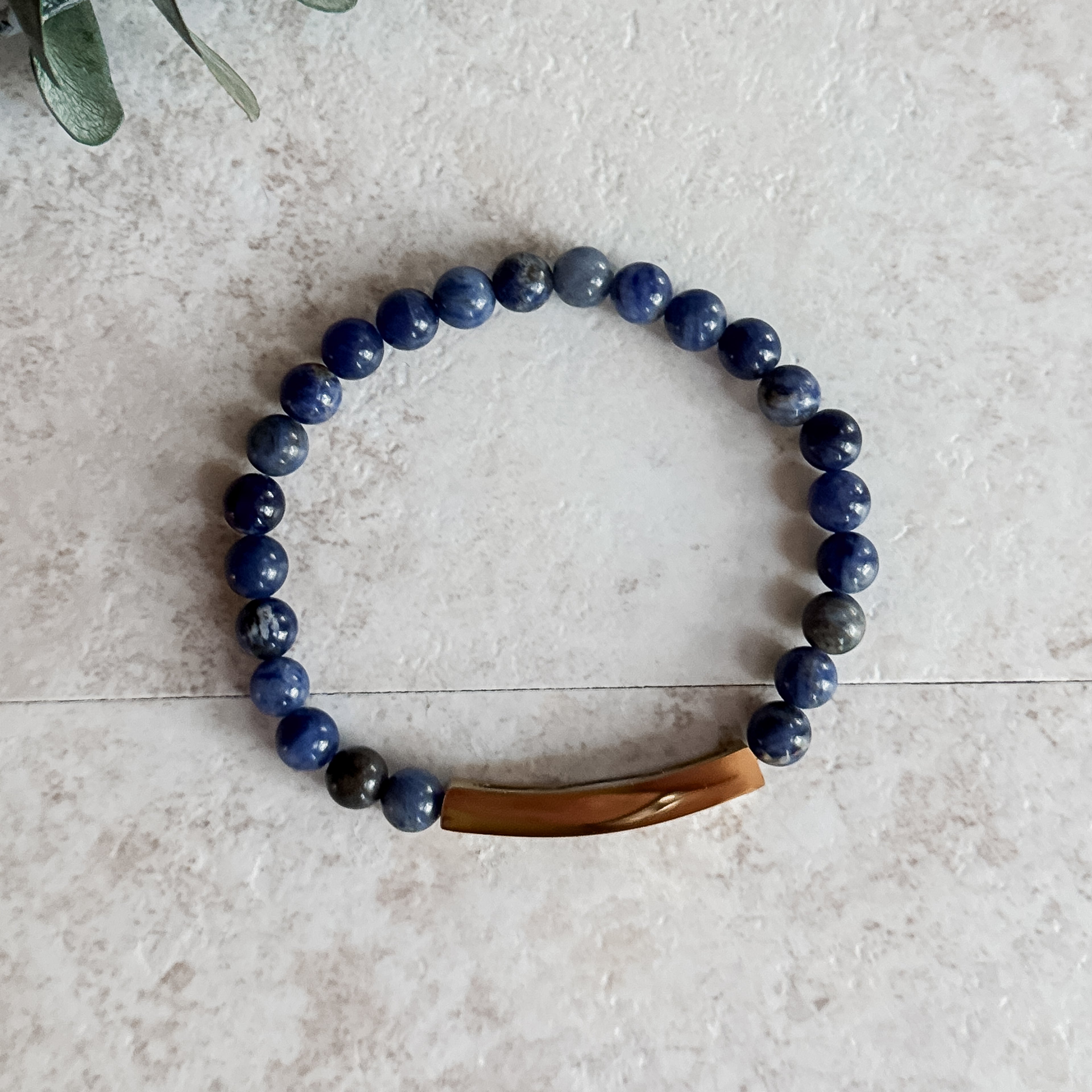 Sodalite Truth Bracelet | 18K Gold Engraved “Live it. Speak it.”