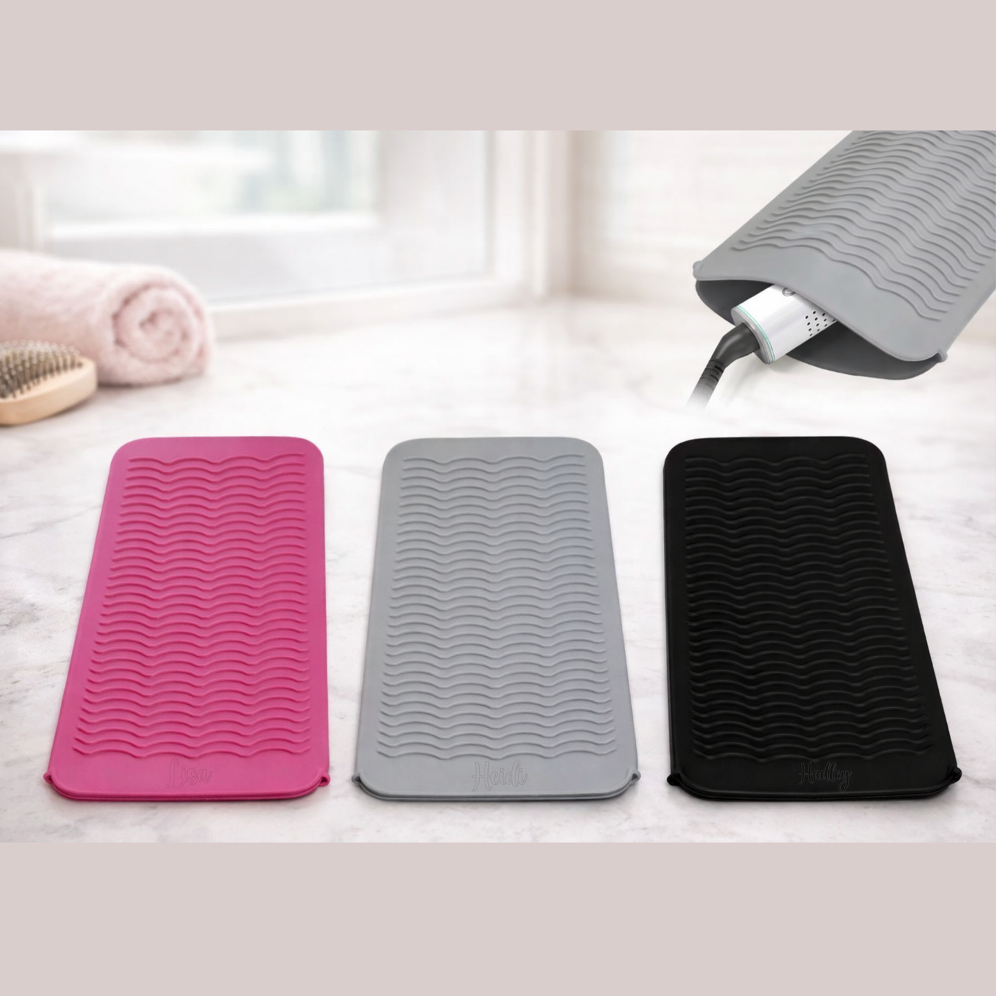 Personalized Heat Resistant Silicone Mat for Styling Tools