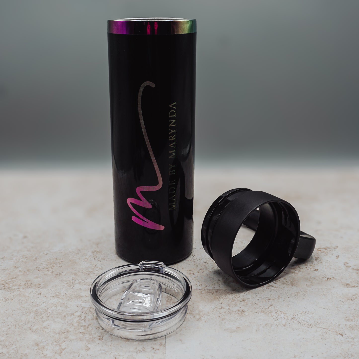 Personalized 20 oz Electroplated Skinny Tumbler with Removable Handle