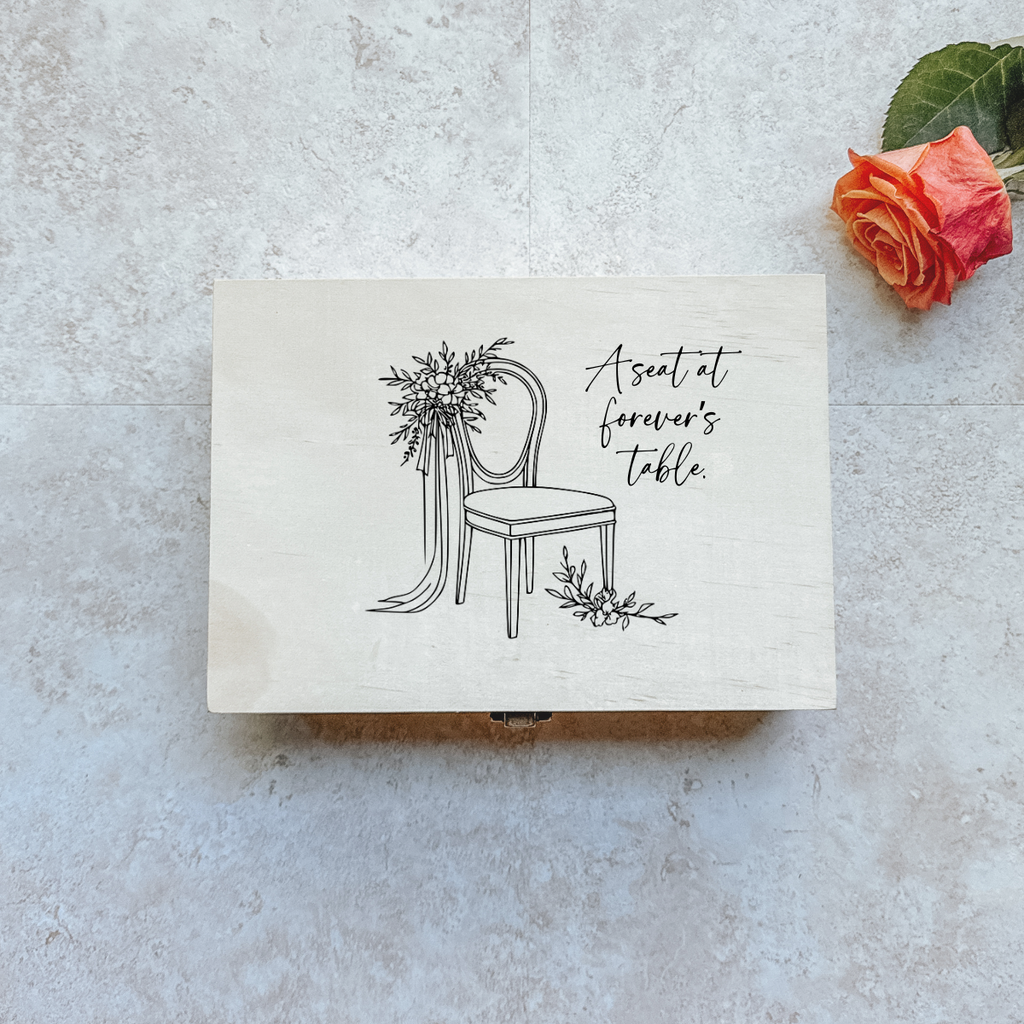 Personalized Wedding Keepsake Box & Marble Coaster Set – Rustic Tree Design Gift for Couples, Anniversary, Engagement or Bridal Shower