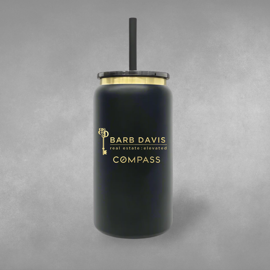 Personalized Black & Gold Tumbler – 16 oz