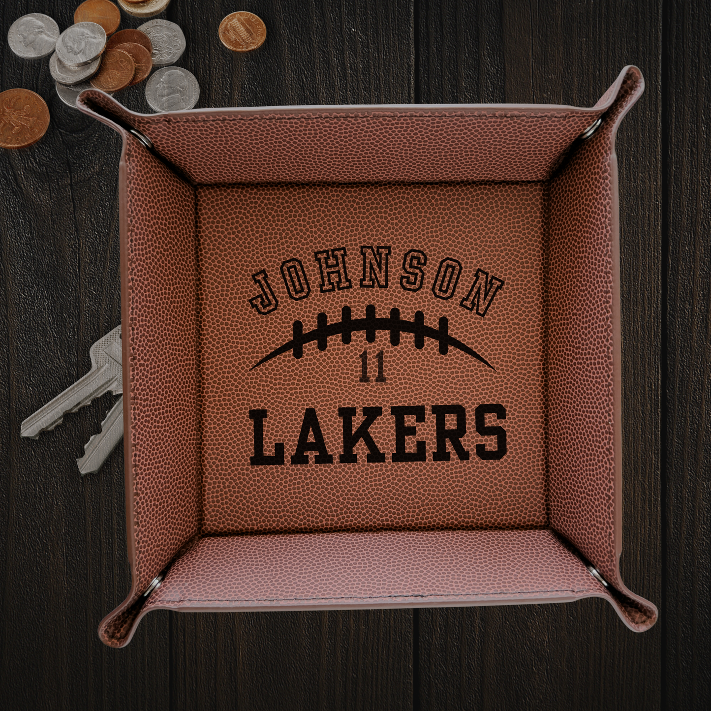 Senior Night Football Gift – Personalized Sports Keepsake Tray