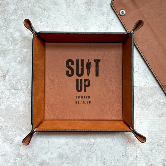 Custom Leatherette Valet Trays – Bulk Engraved Wedding Gifts & Custom Team Gifts