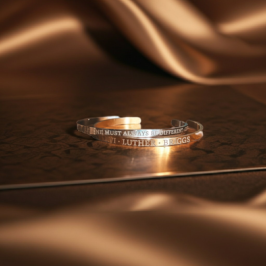 Custom Engraved Cuff Bracelet – Personalized Metal Bracelet for Him or Her, Grandparent or Long Distance Gift