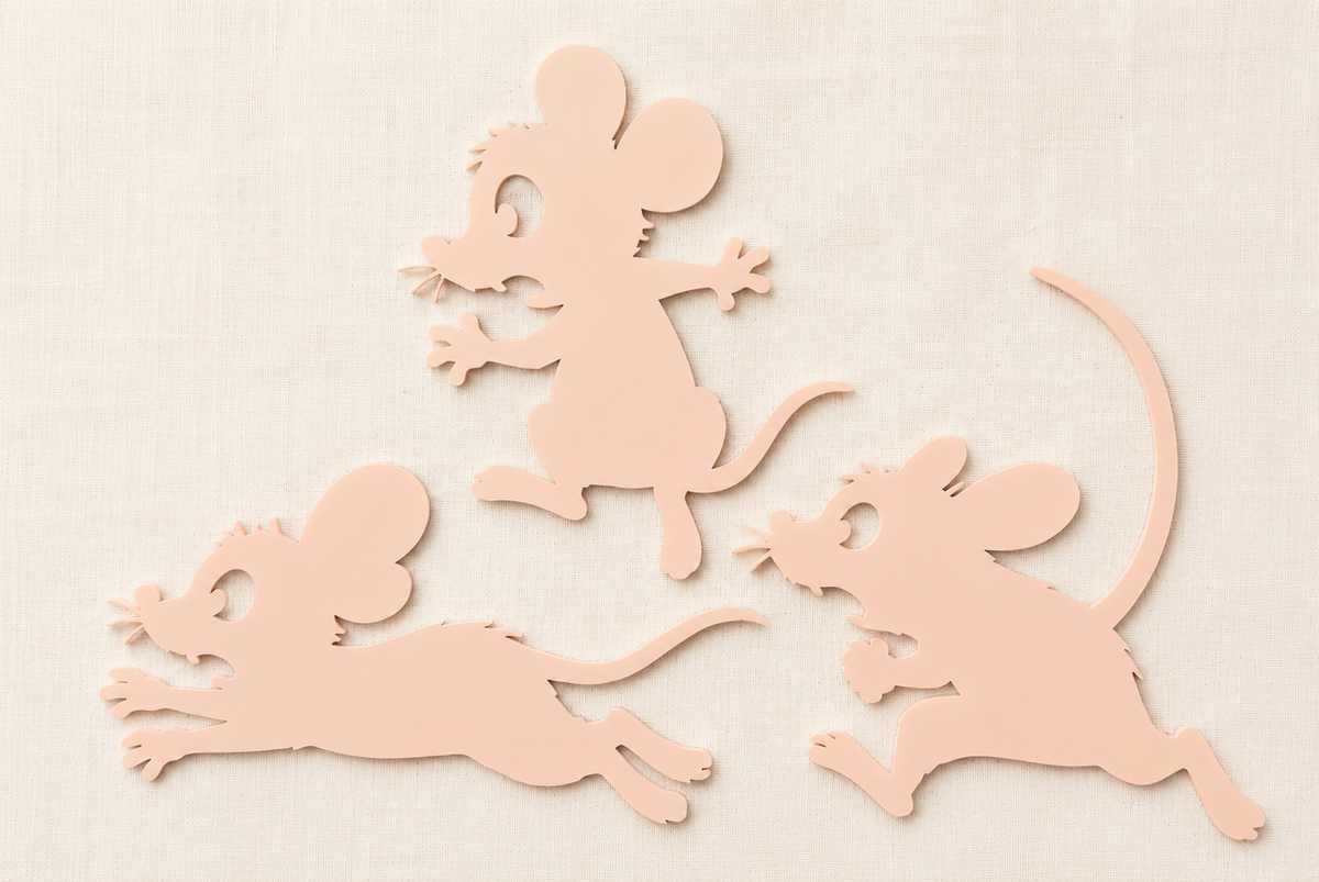 Playful Mouse Wall Decor Set of 3 Multiple Colors