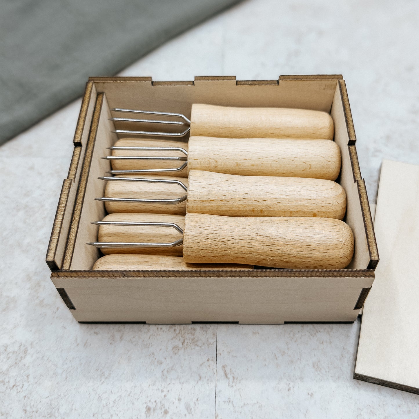 Personalized Maple Corn Holders 4 or 8 Piece Set | Engraved Keepsake Box
