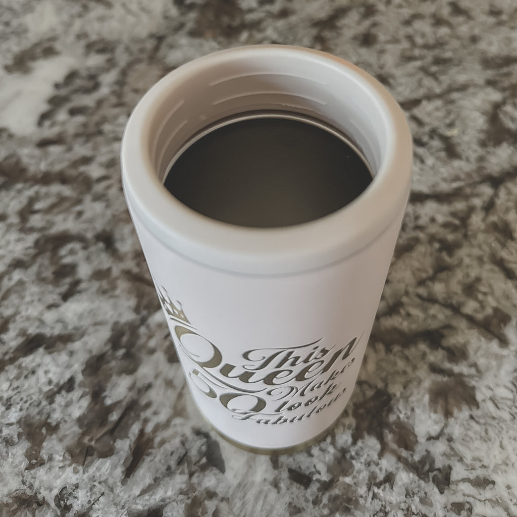 "This Queen Makes 50 Look Fabulous" Slim Can Cooler – 12oz