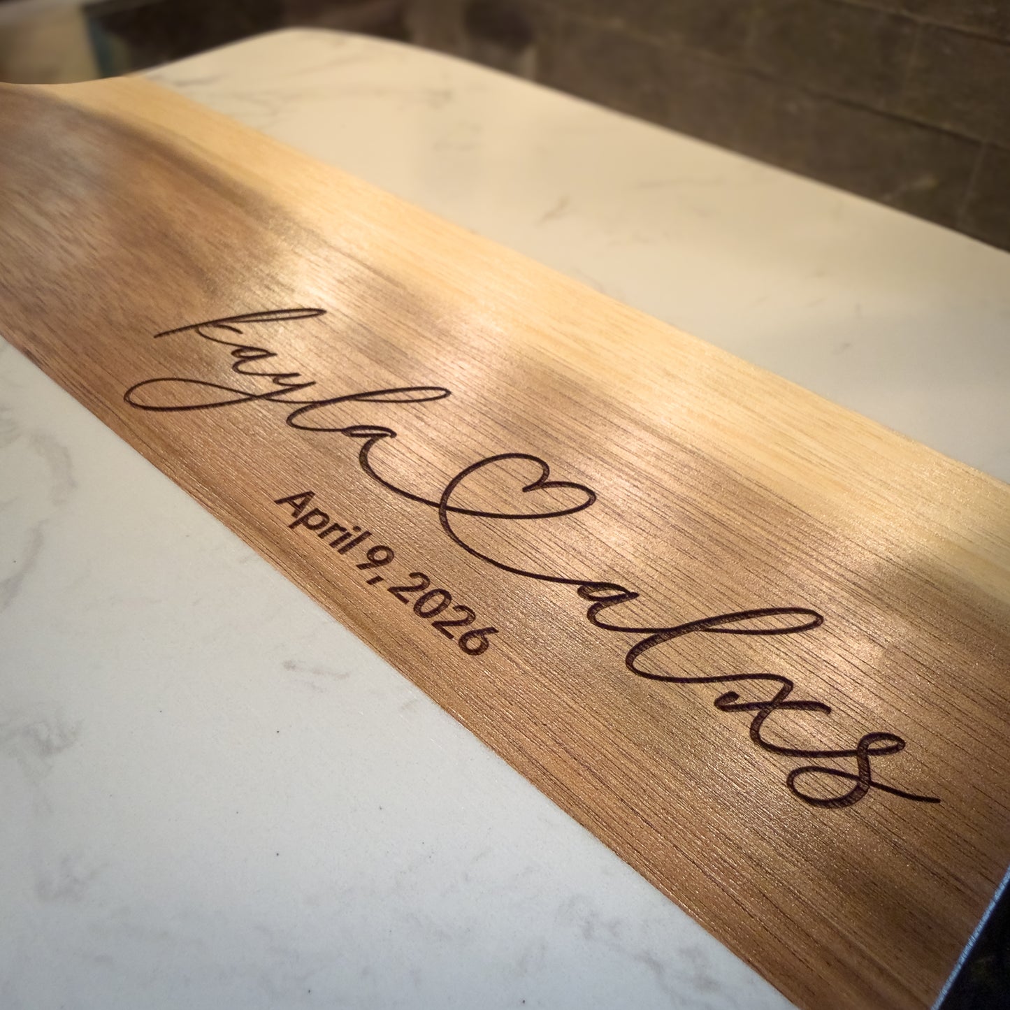 Personalized Marble & Wood Charcuterie Board Gift Set – 5 Piece Serving Set