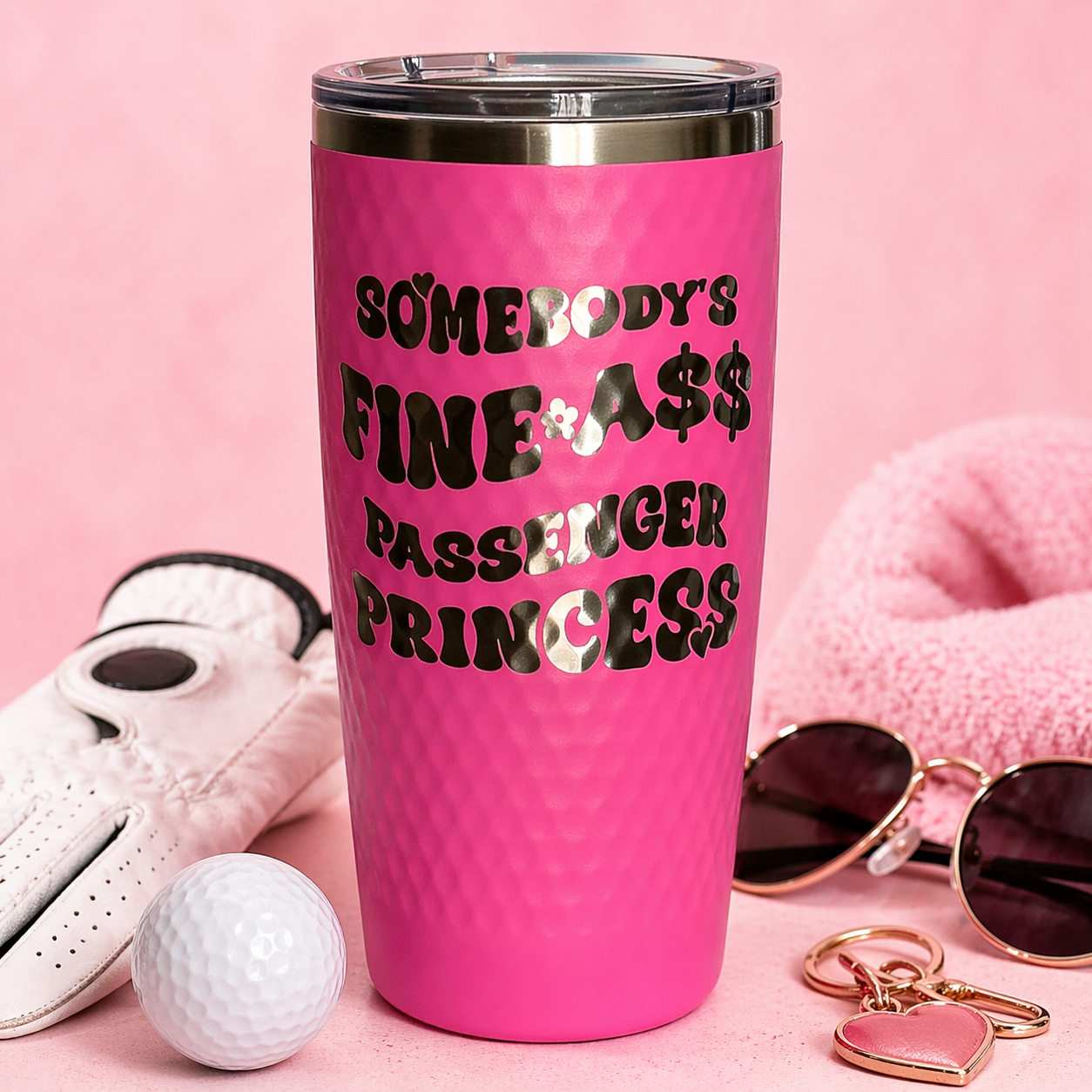Funny Golf Tumbler | Passenger Princess Engraved Cup | 20 oz Stainless Steel