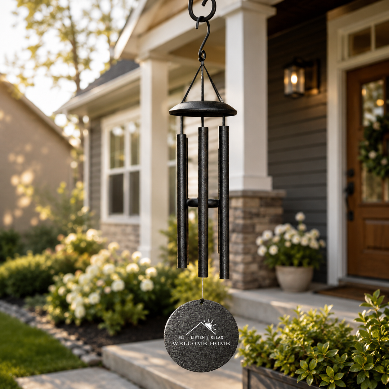 Personalized Wind Chime | Engraved Welcome Home Realtor Gift