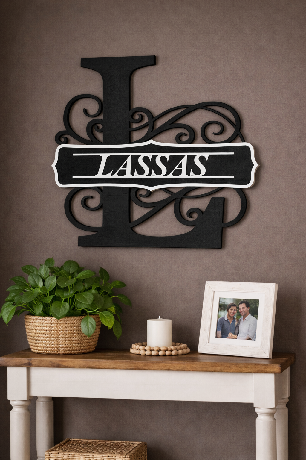 Personalized Monogram Wall Sign | Family Name or House Number Sign