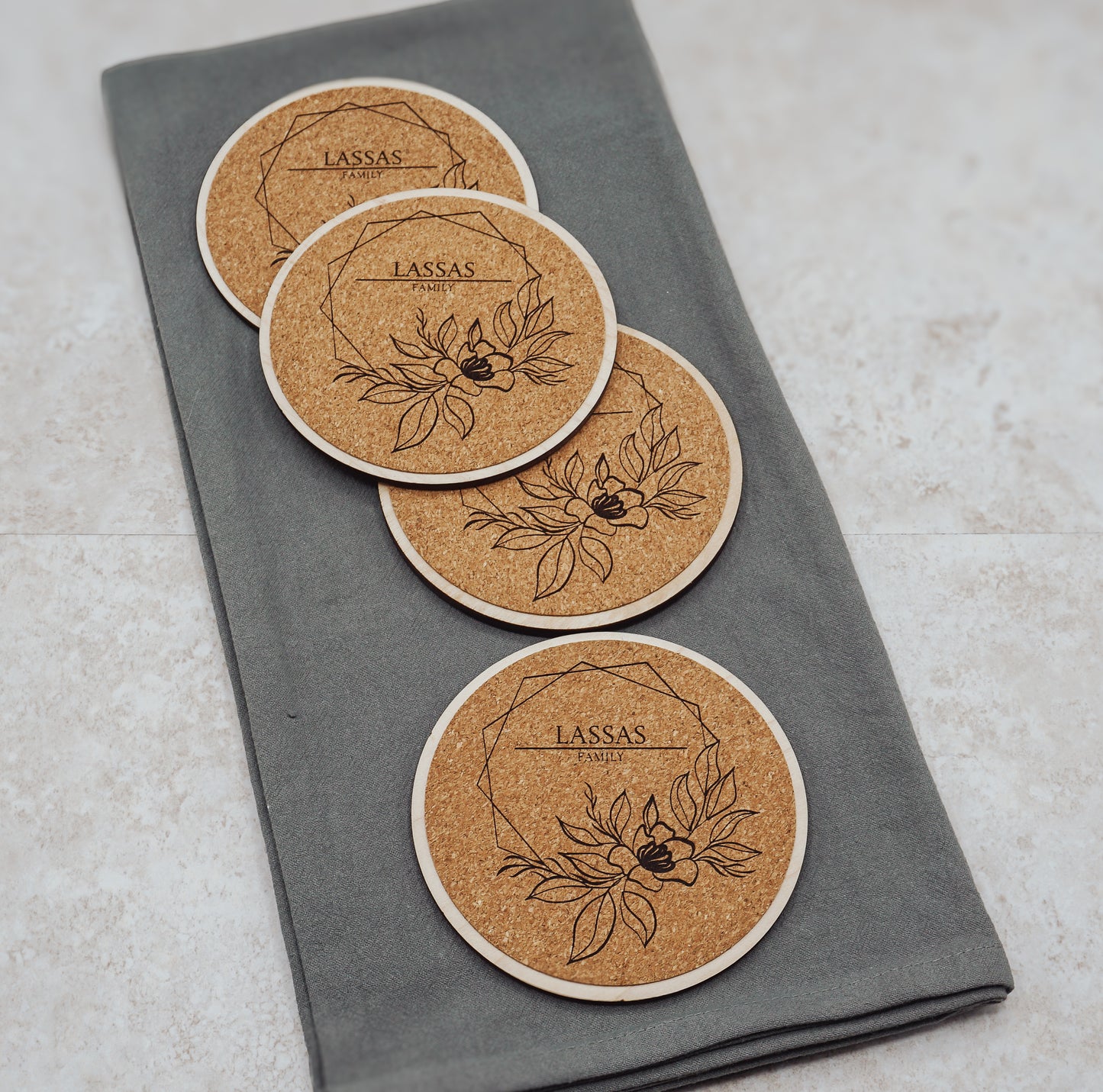 Personalized Housewarming Cutting Board & Coasters Gift Set | Realtor Closing Gift