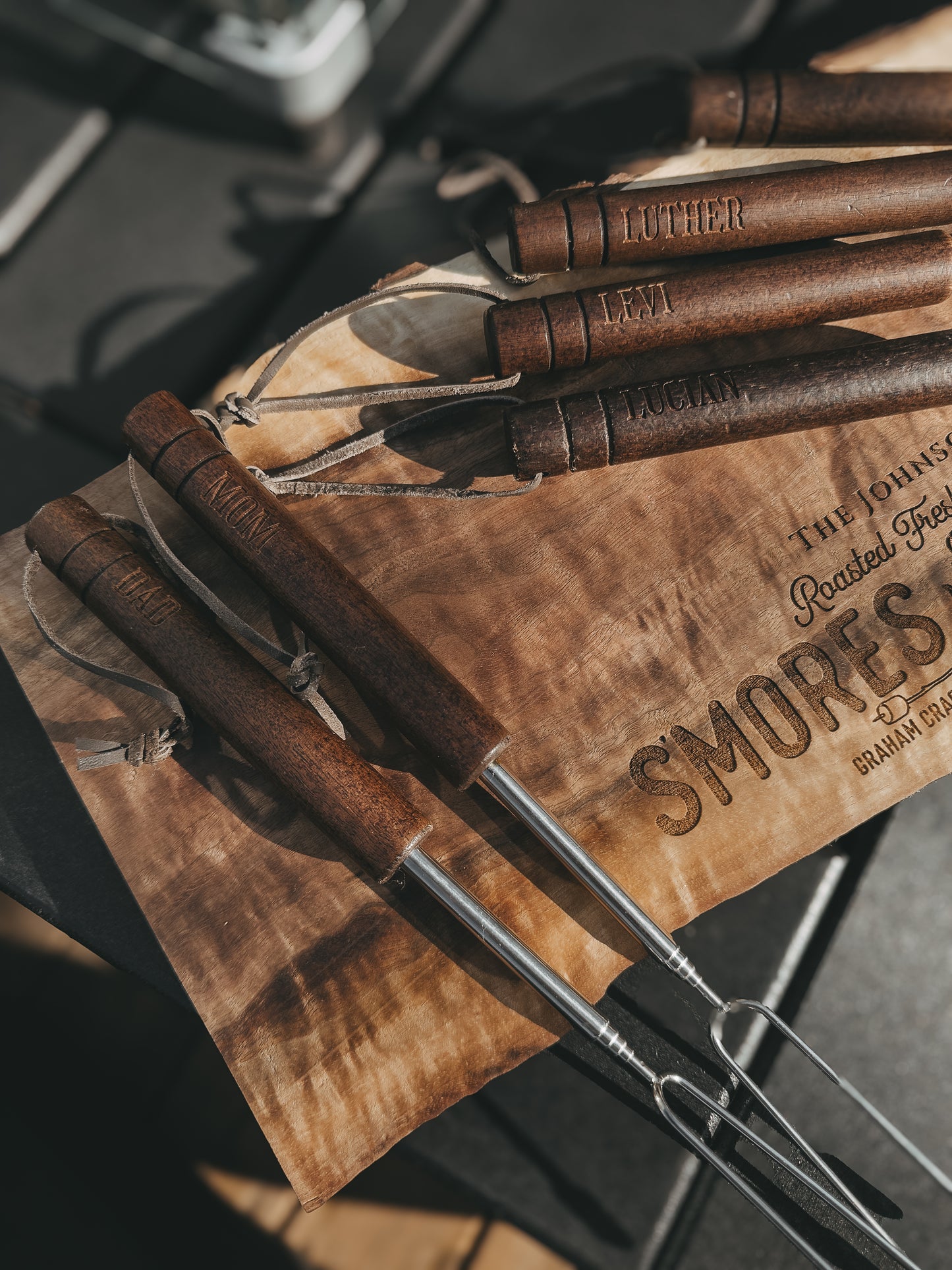 Personalized S’mores Station Set | Custom Family Name & Skewers