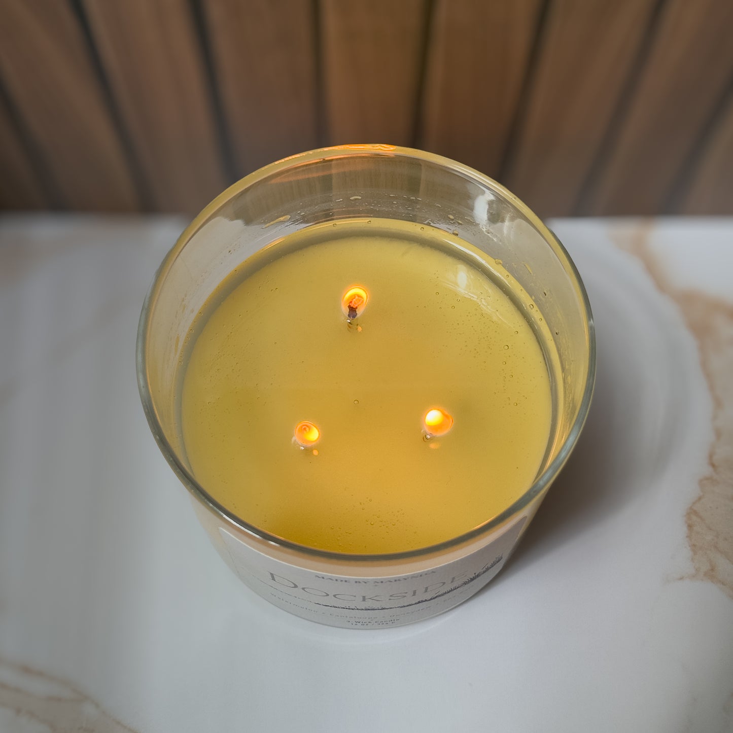 Dockside 3-Wick Candle with Engraved Wood Lid