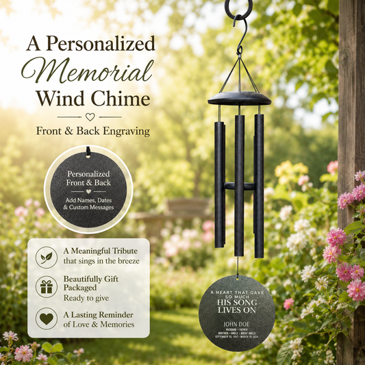 Custom Engraved Memorial Wind Chime | Sympathy Gift