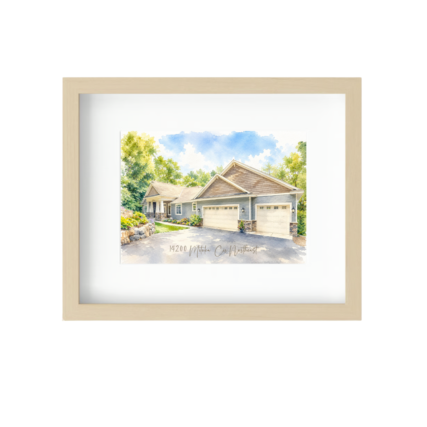 Personalized Watercolor Home Portrait | Framed House Illustration Gift