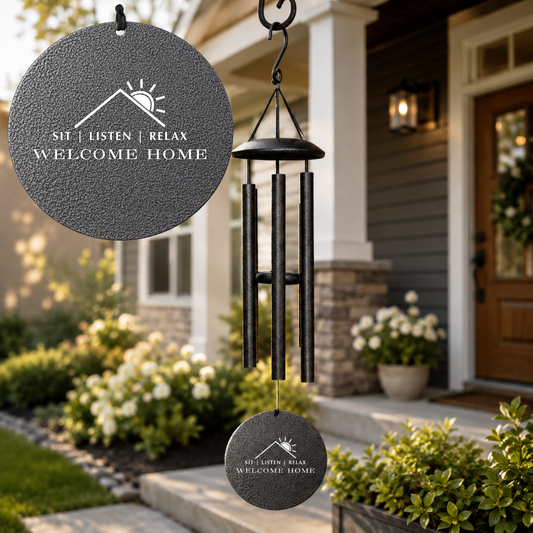 Personalized Wind Chime | Engraved Welcome Home Realtor Gift