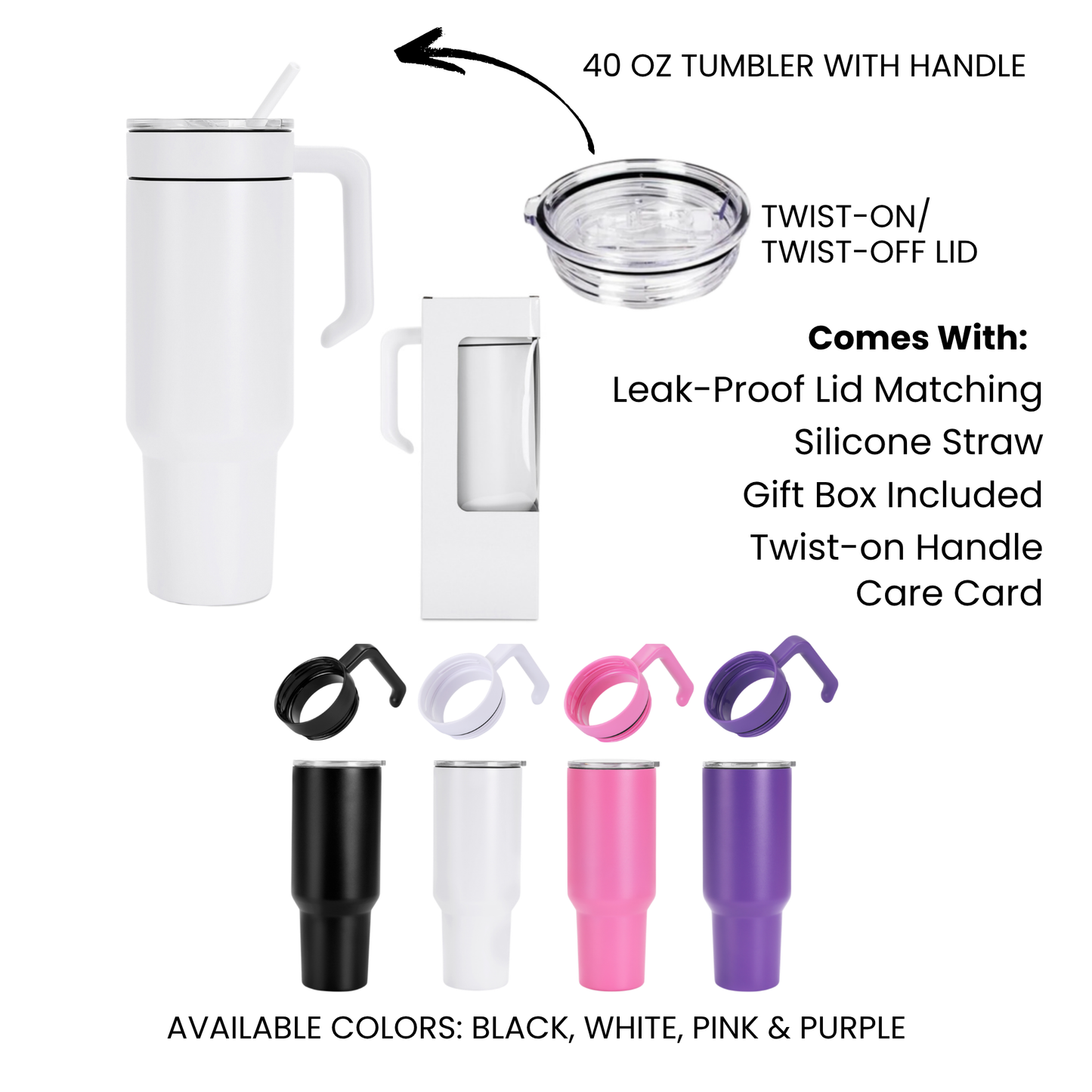 Personalized 40 oz Engraved Tumbler with Handle