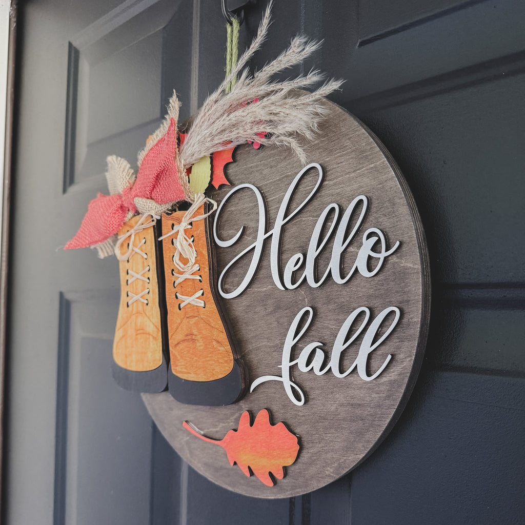 Rustic Wooden Door Hanger 12"