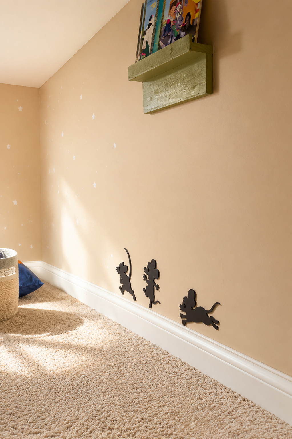 Playful Mouse Wall Decor Set of 3 Multiple Colors