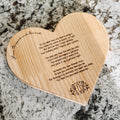 Heart-Shaped Cutting Board with Funny Poem | Food-Safe Wood Gift for Couples, Him or Her