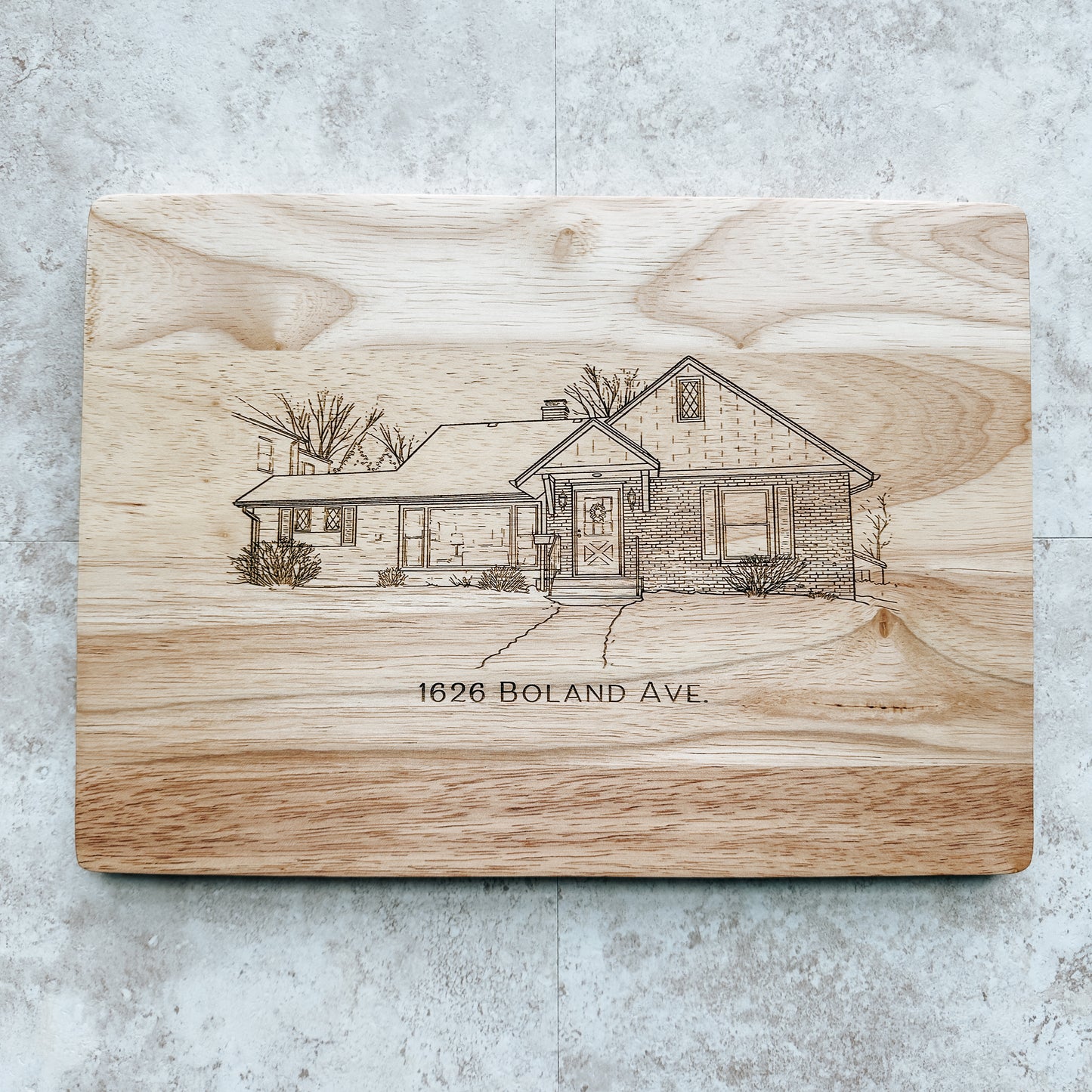 Personalized House Cutting Board | Custom Home Engraved from Your Photo