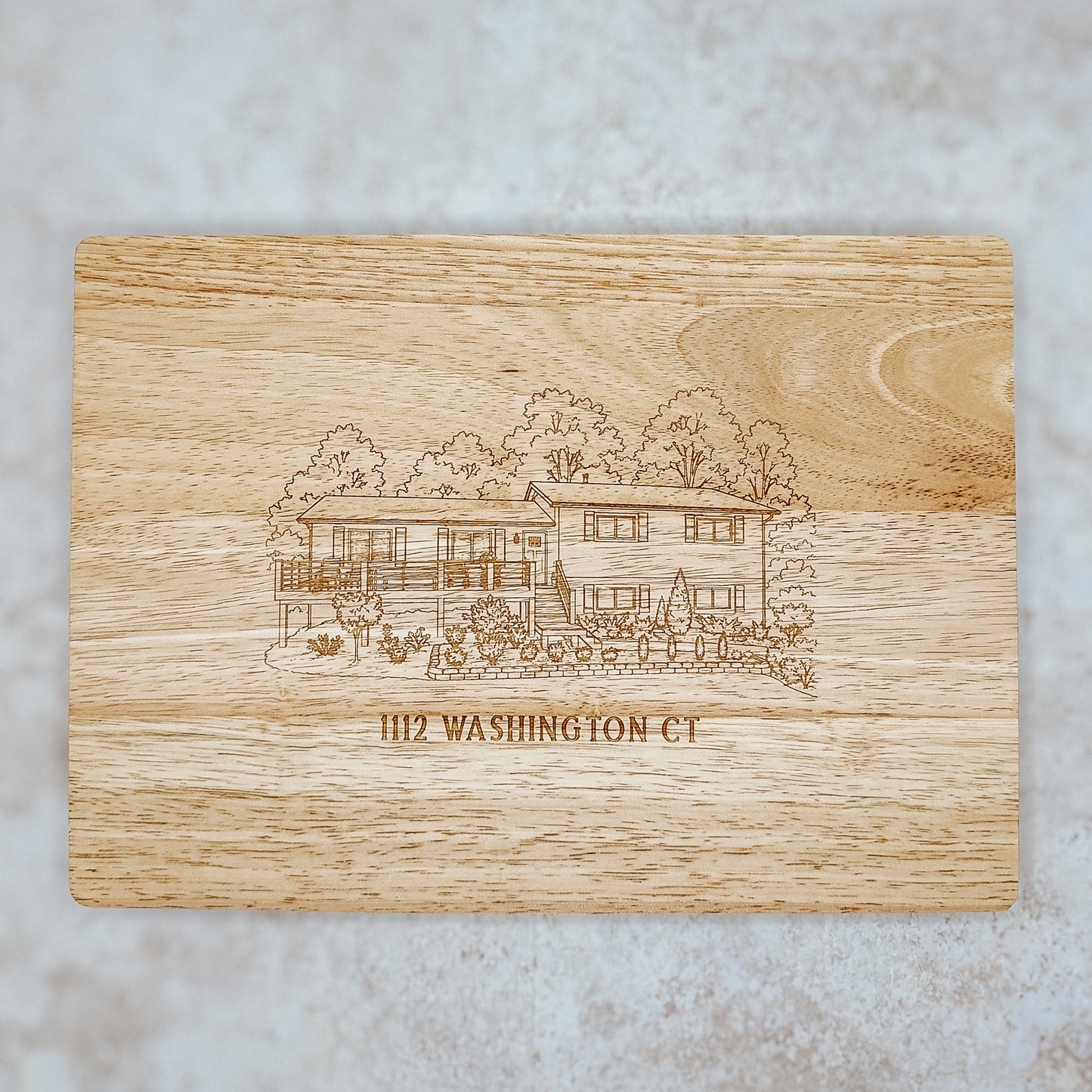 Realtor Closing Gift | Personalized House Cutting Board – Custom Engraved from Photo
