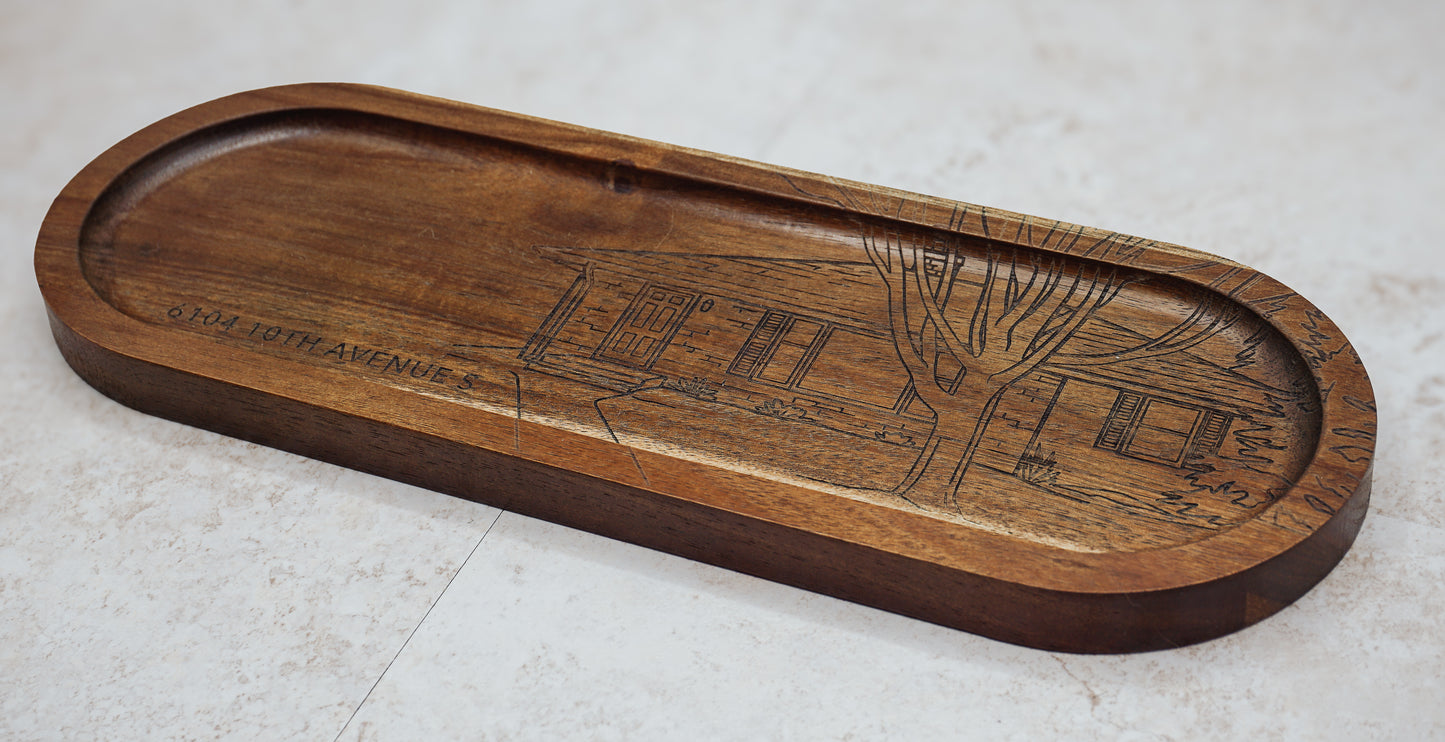 Personalized House Portrait Tray | Realtor Closing Gift