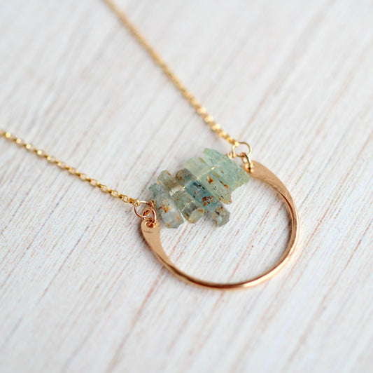 Bar Graph Necklace - Aquamarine
