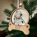 Custom Pet Memorial Ornament – Personalized Hand-Drawn Wooden Keepsake