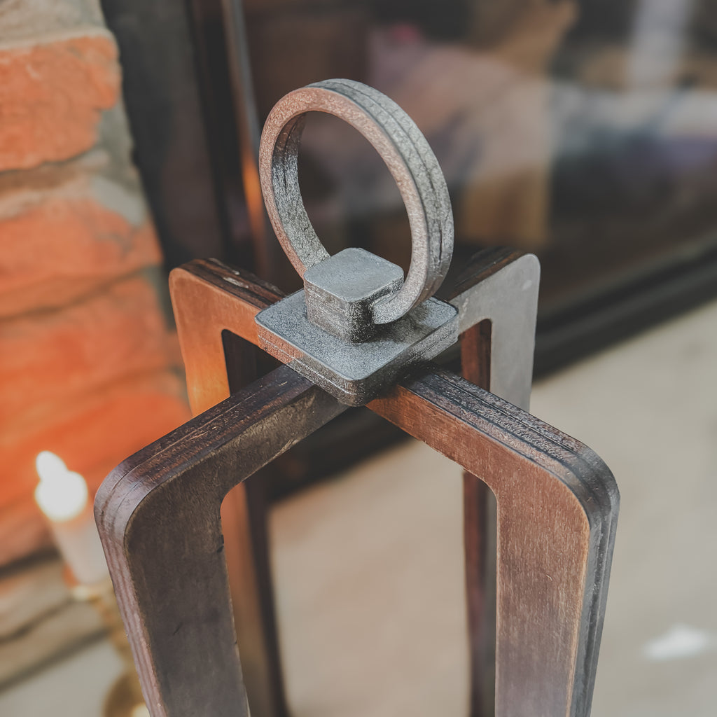 Top view of a wood lantern