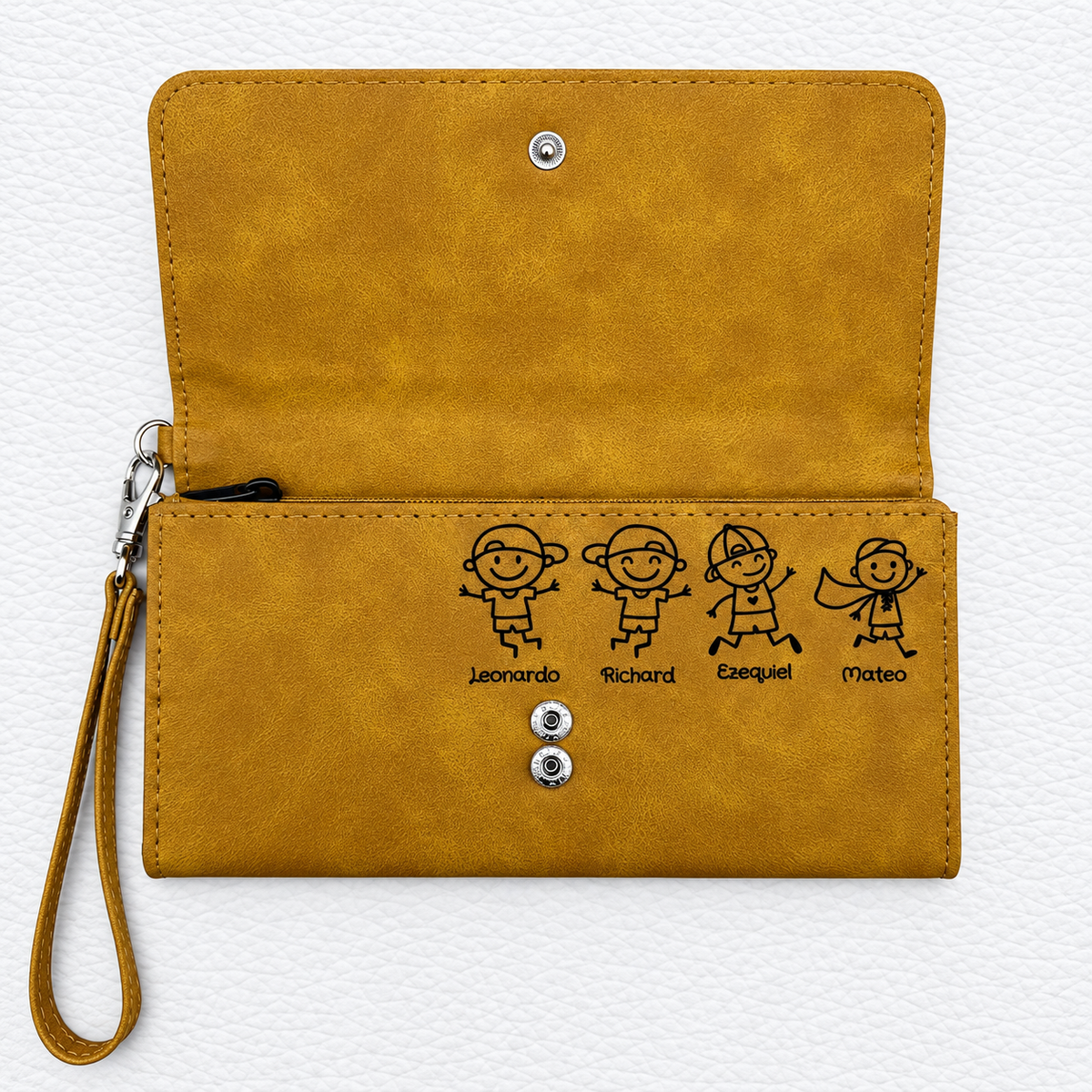 Personalized Leatherette Faith Wallet with Floral Cross Design