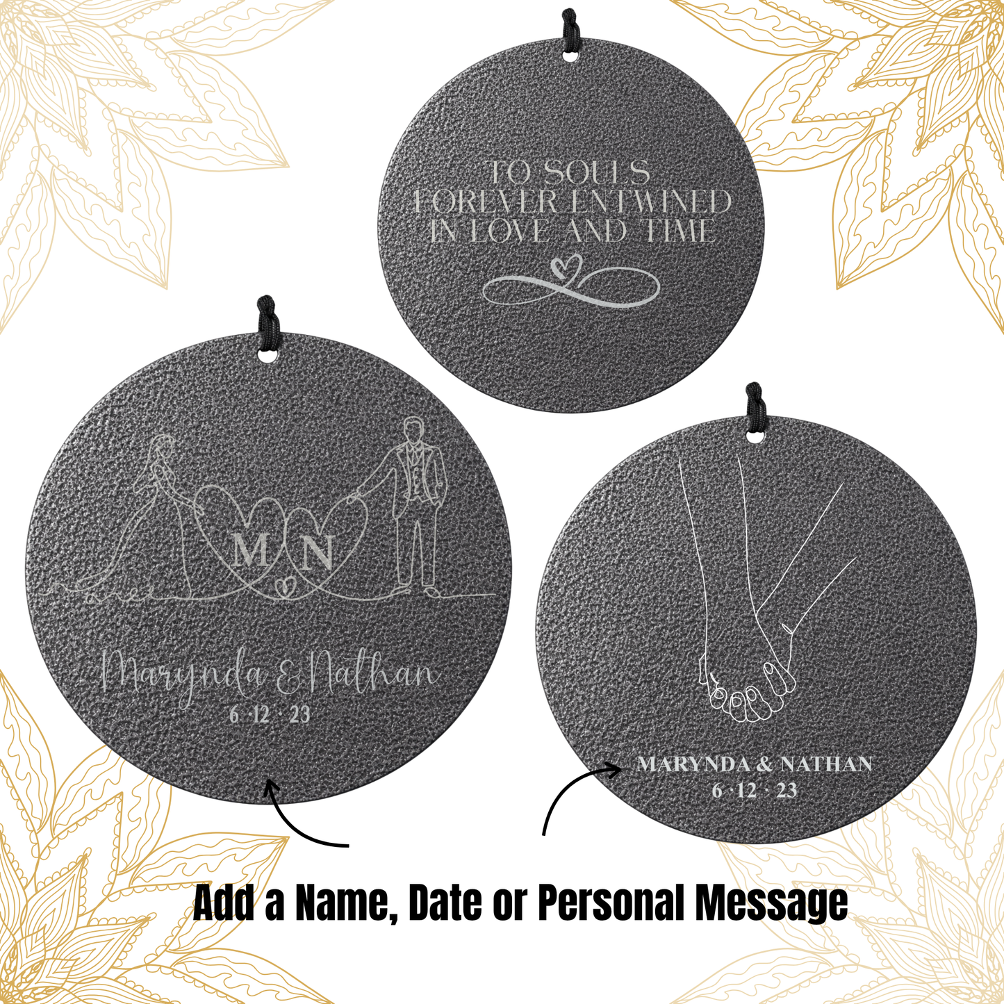 Personalized Engraved Wind Chime | Wedding or Anniversary Gift for Couples