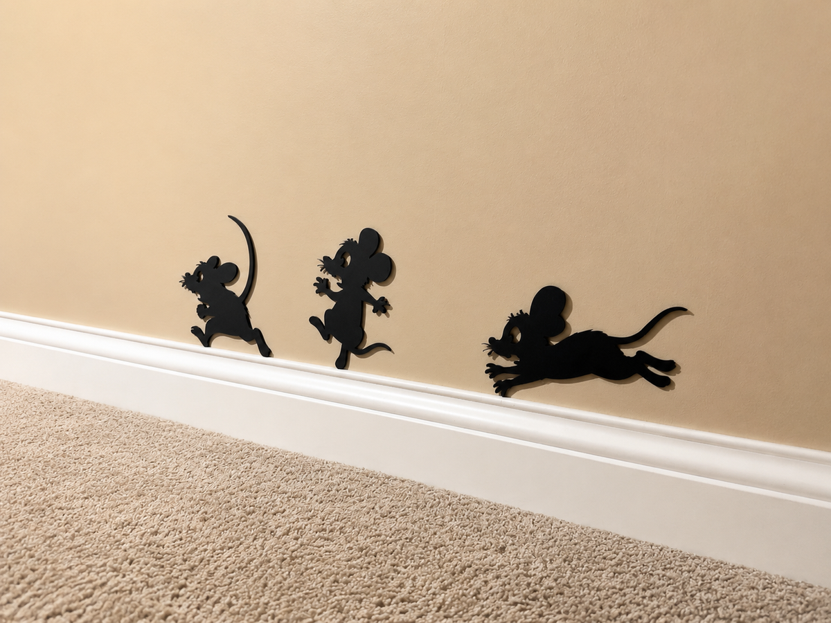 Playful Mouse Wall Decor Set of 3 Multiple Colors