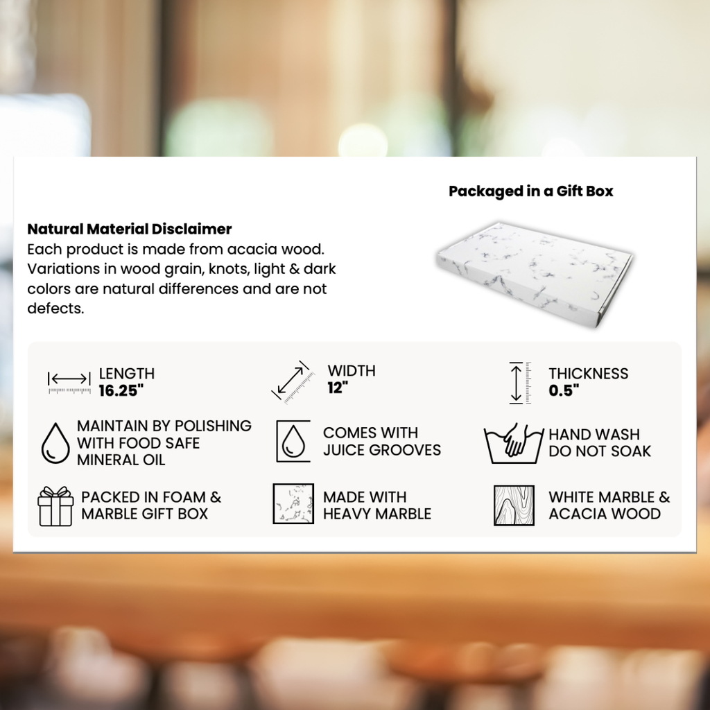 Personalized Marble & Wood Cutting Board