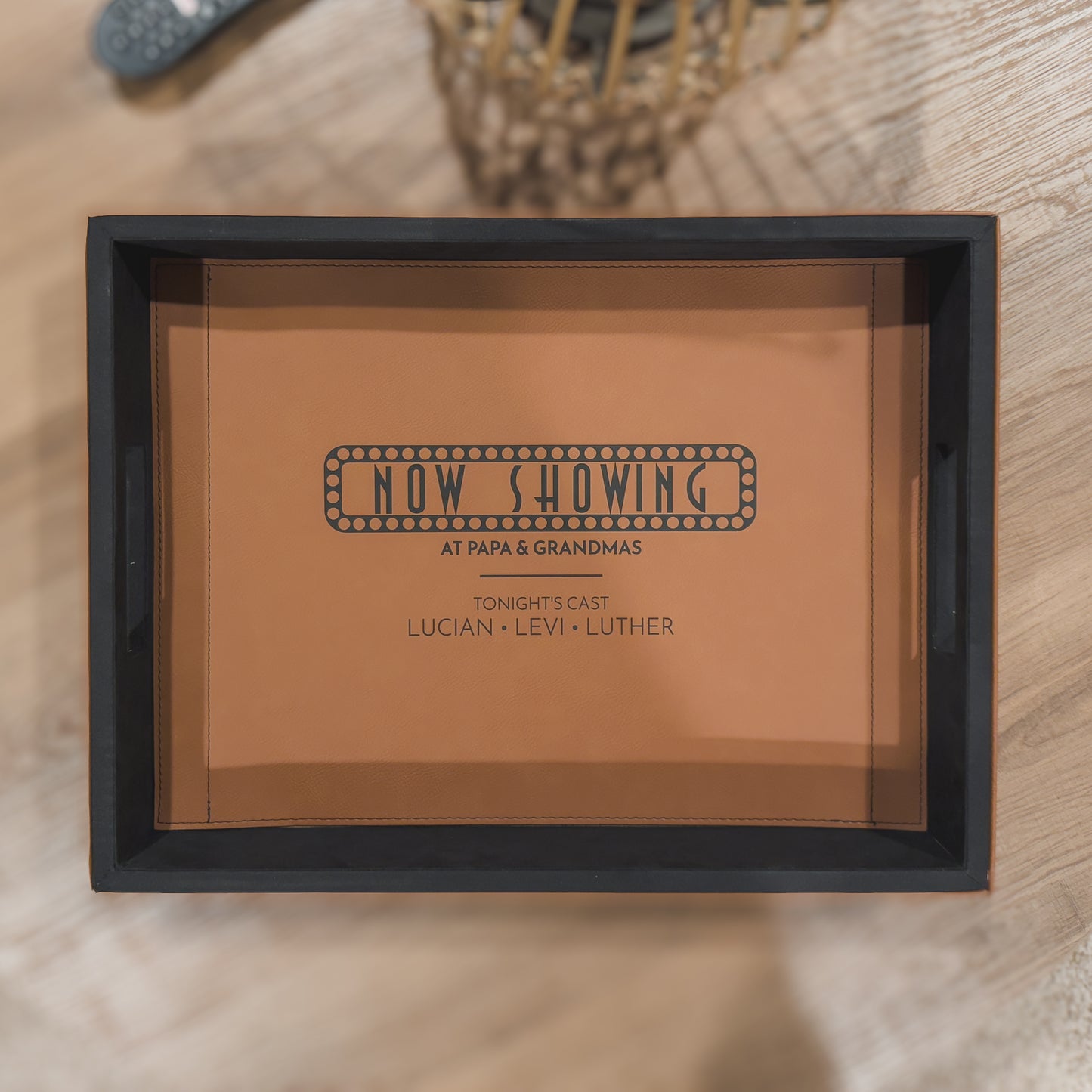 Now Showing Personalized Family Movie Night Tray